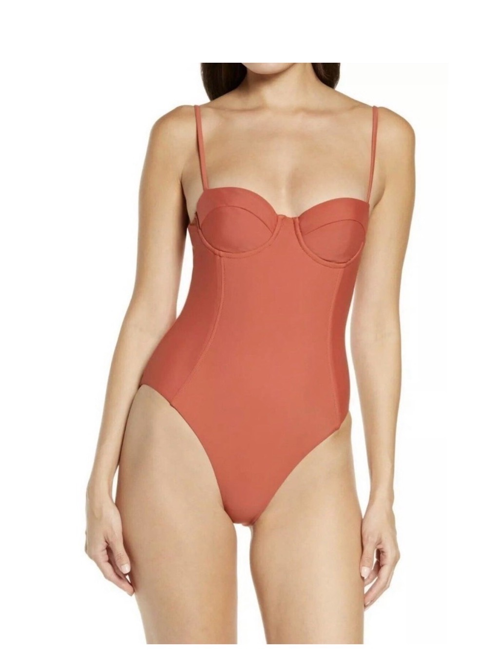 Veronica Beard Bridge Clay One-Piece Underwire Swimsuit - Women Small